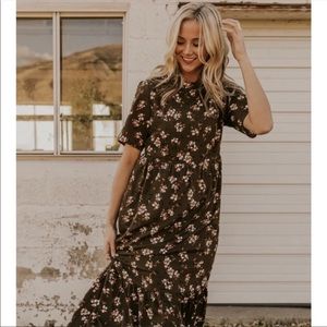 Roolee Mom Green Floral Dress